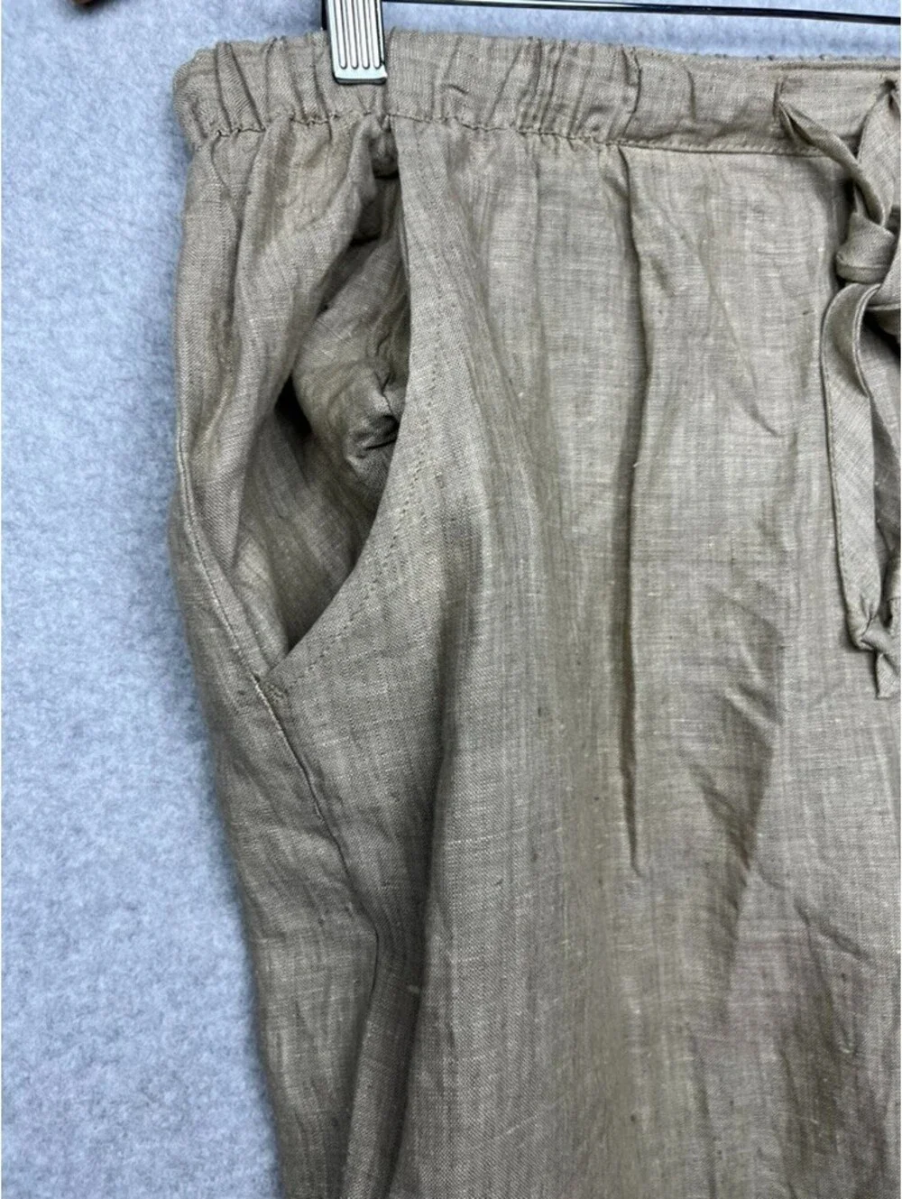 Vintage Smith & Hawken Linen Drawstring Pants Women L Relax Lounge Minimalist